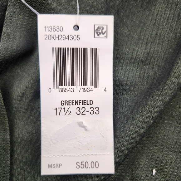 VAN HEUSEN Mens Green Slim Fit Wrinkle Free Dress Shirt X Large 17.5 32-33 NWT - Picture 4 of 7